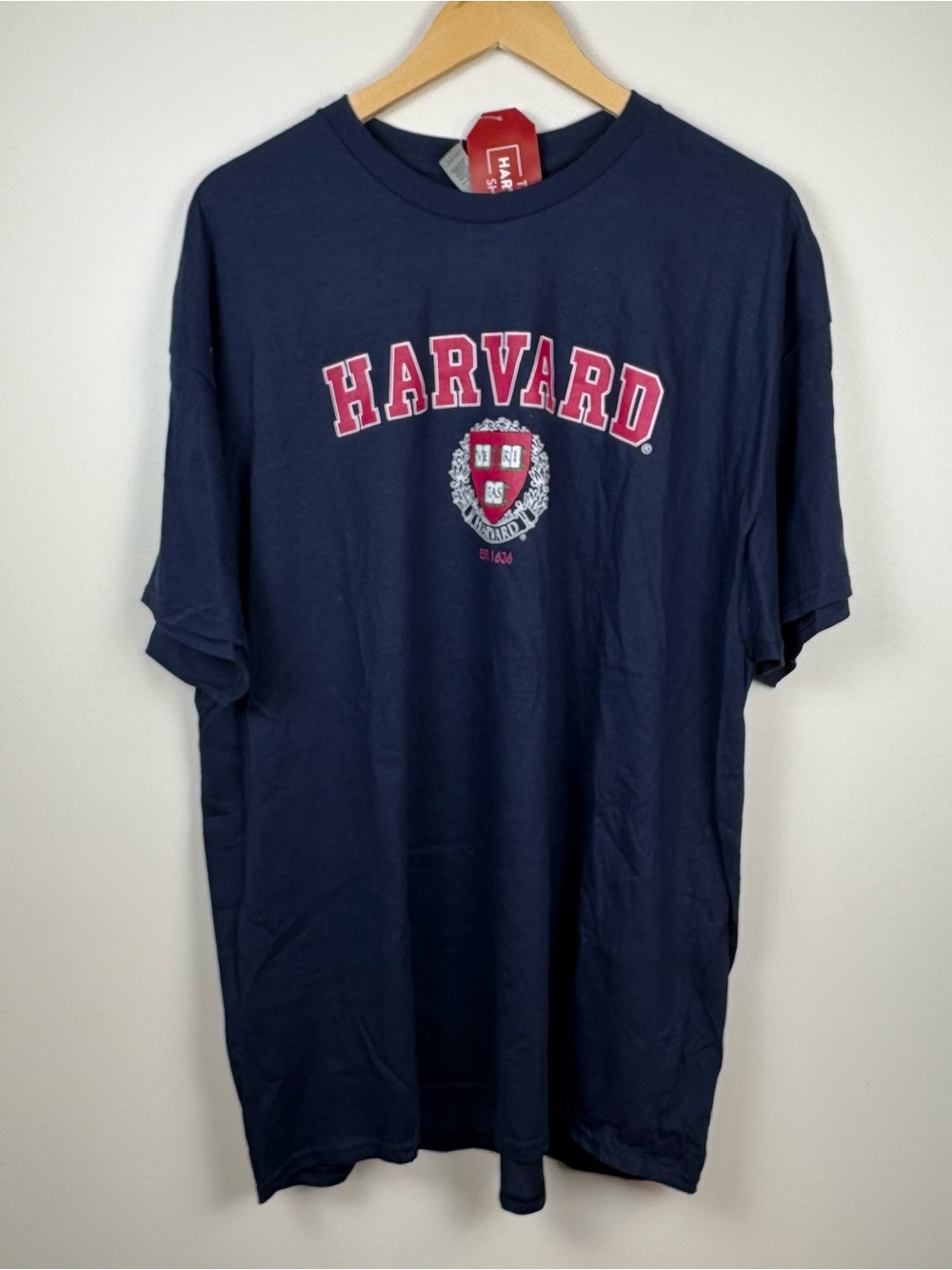NWT Gildan Unisex Navy Red Harvard University Graphic T-Shirt, Size 2XL
